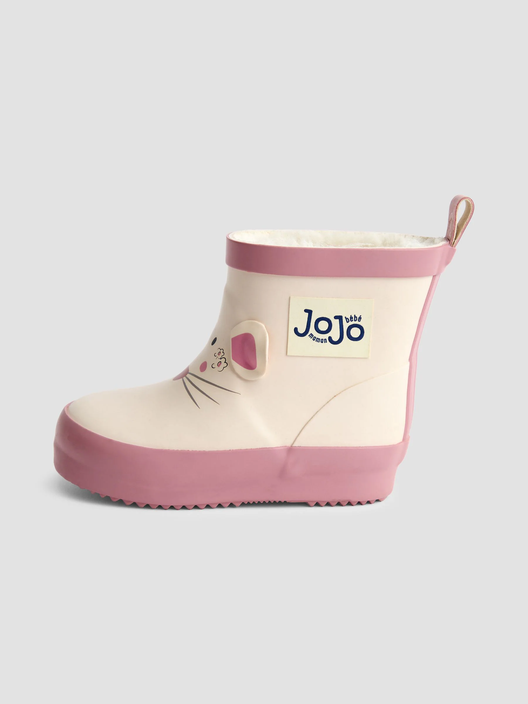 Crème - JoJo Maman Bébé Print Cosy Short Wellies