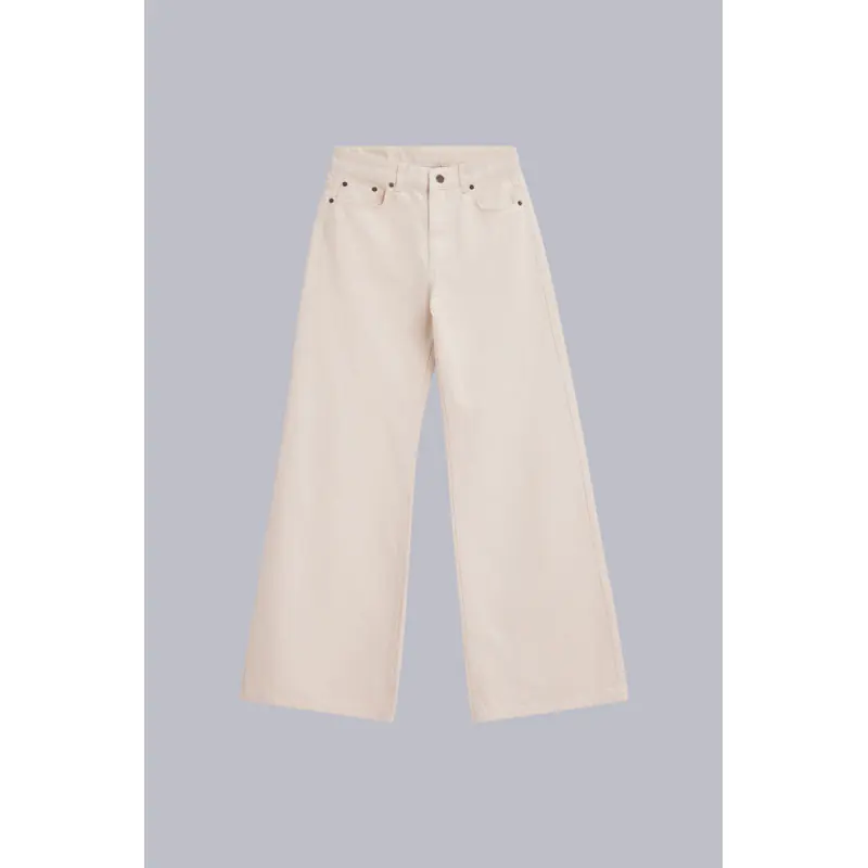 HIGHT WAIST BLANC PANTALON Coton No Gender