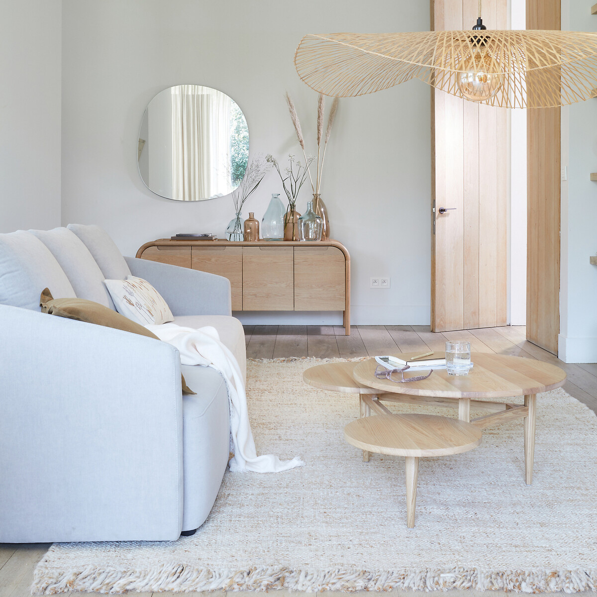 LA REDOUTE INTERIEURS<br>Mesa de centro com 3 tampos em carvalho, Ruben