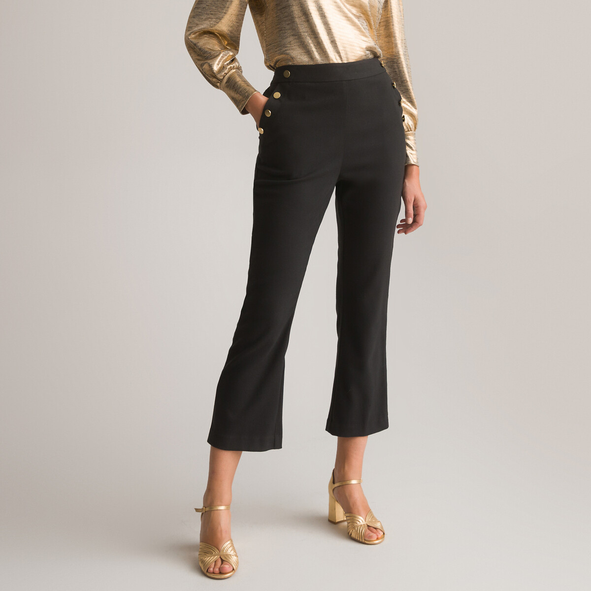 ANNE WEYBURN<br>Calças cropped, corte flare