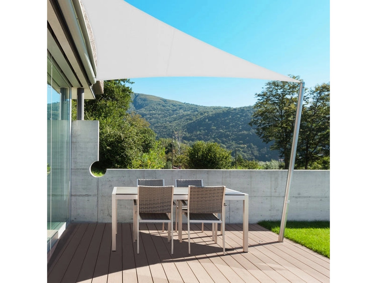 Waterafstotend driehoekig parasoldoek - voor tuin, terras en balkon - wit 3 x 3 x 3 m