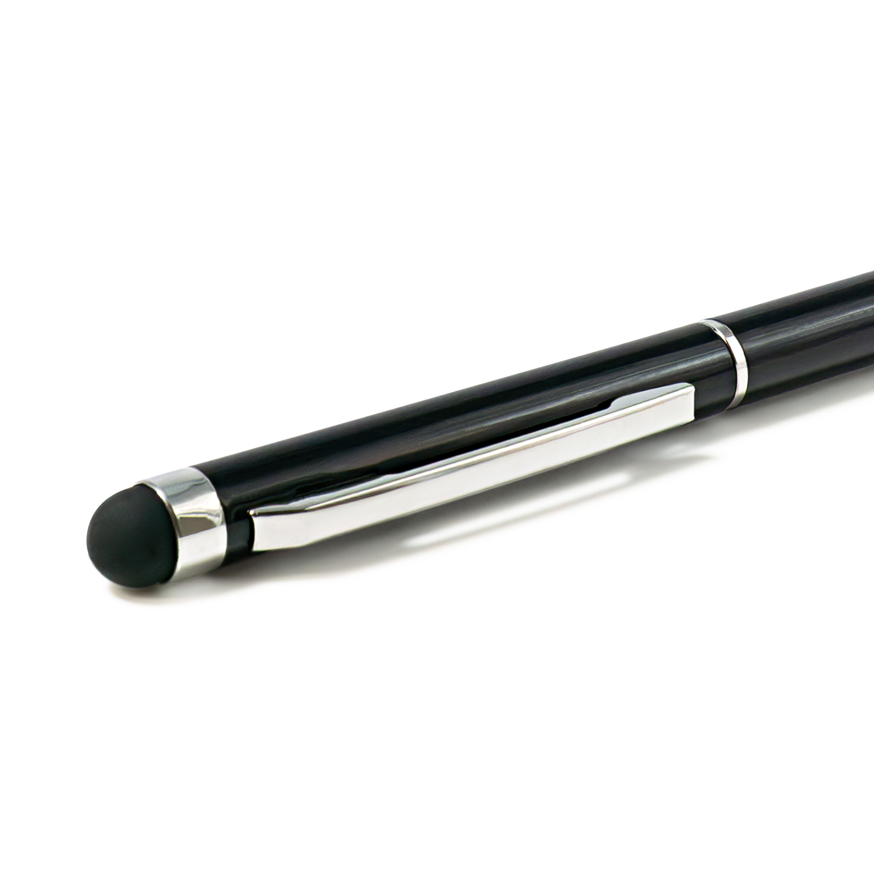 2in1 Universal Display Alu Stylus Touch Pen   Kugelschreiber - Schwarz
