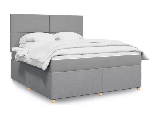 Sommier à lattes de lit avec matelas Gris clair 180x200cm Tissu