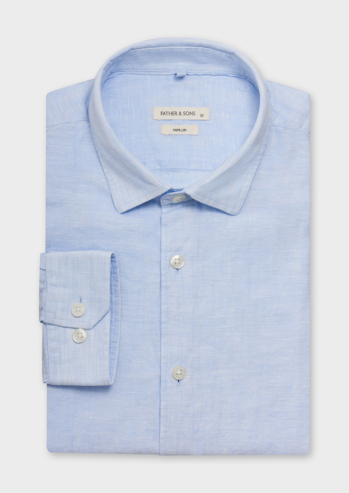 Chemise sport Slim en lin uni bleu ciel