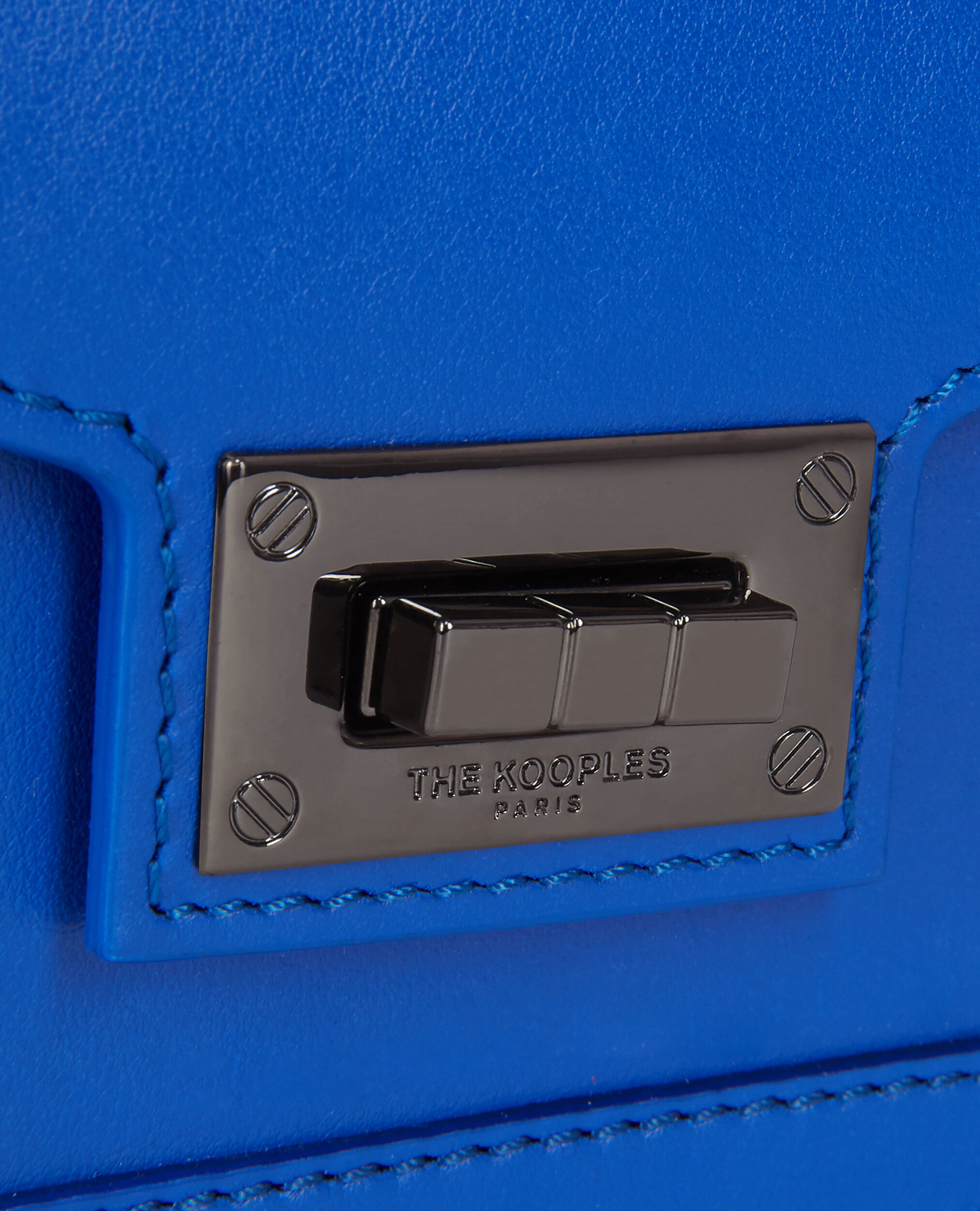 Sac Emily nano en cuir bleu