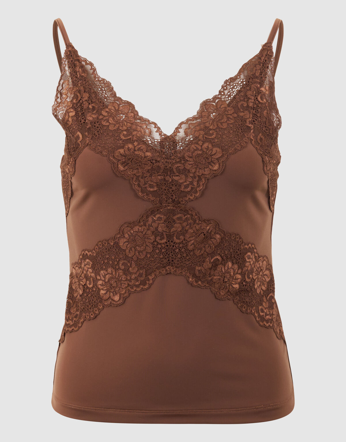 Lace Mix Singlet Bruin