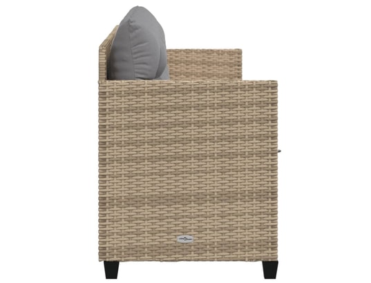 VIDAXL - Canapé Chaise longue avec coussins beige résine tressée