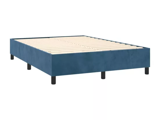 Sommier tapissier matelas et LED Bleu foncé 140x190 cm Velours