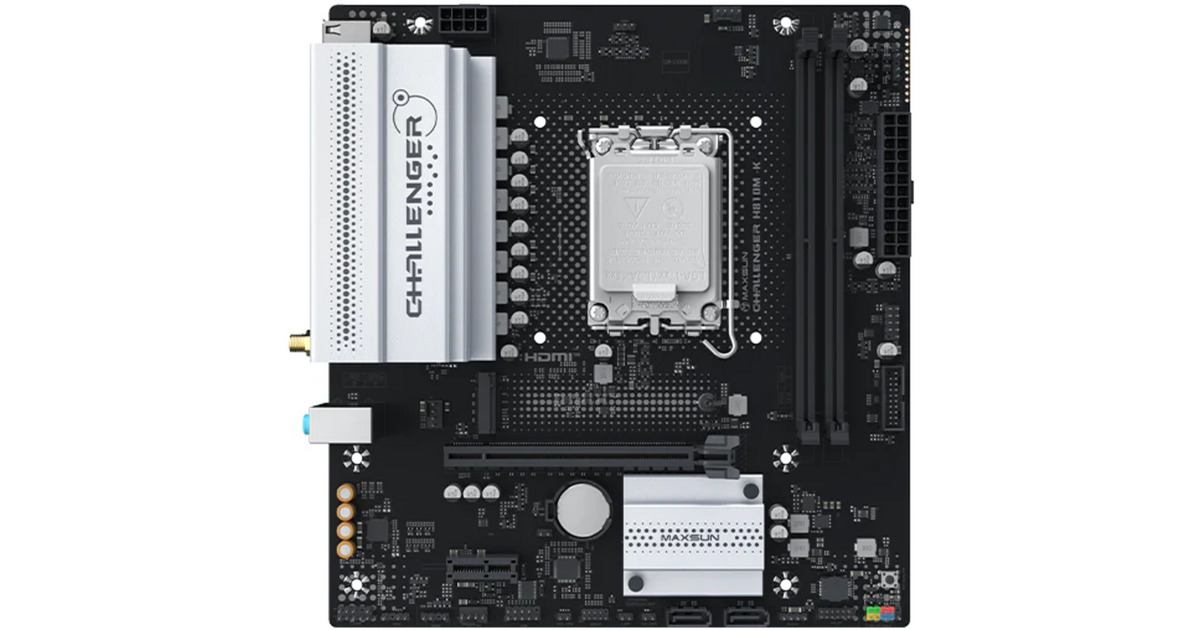 MAXSUNMS-Challenger H810M-K WIFI socket 1851 moederbord  (Zwart, Gb-LAN, WLAN, BT, Sound, µATX)