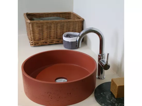 Vasque à poser en béton terracotta - Essebagno
