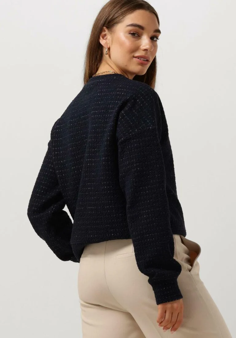 VANILIA donkerblauwe vanilia trui structure sweat