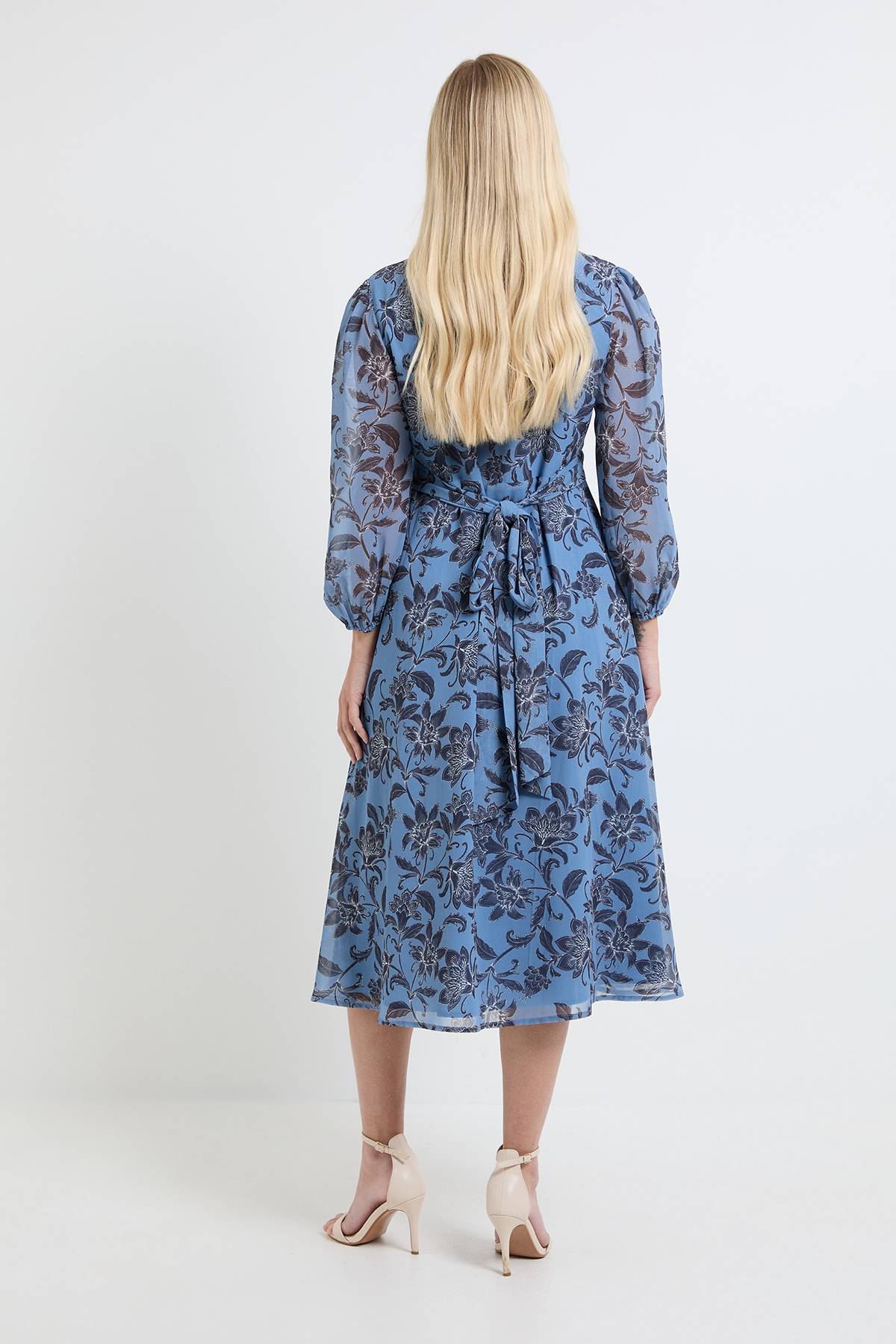 Wallis Robe Midi À Imprimé Paisley Avec Plis Nervurés Et Fermeture Éclair - Petite