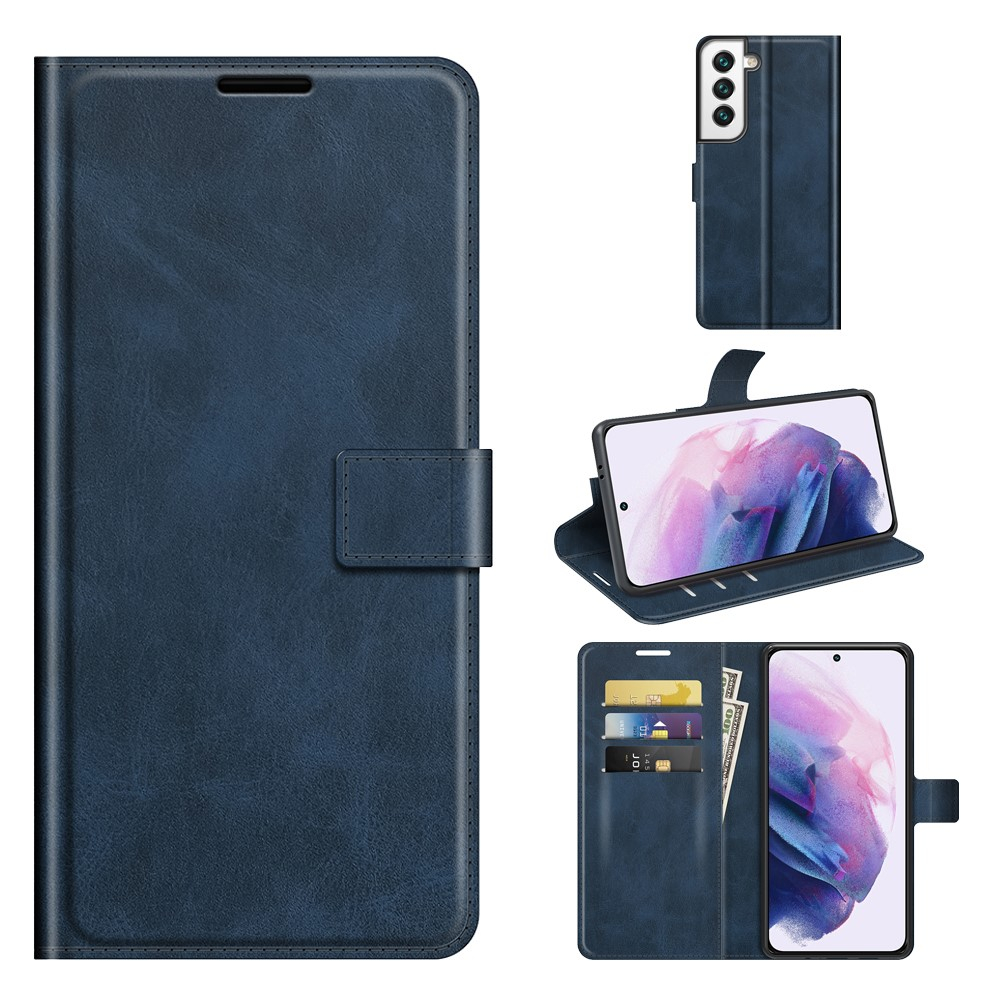 Samsung Galaxy S22 5G Vintage Leder Tasche Flip Cover mit Kartenfächer - Dunkelblau