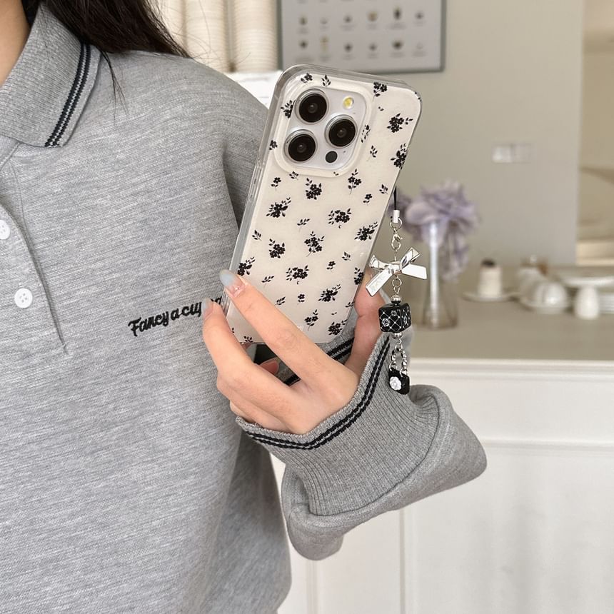 Elliure - Bloemen telefoonhoesje / Charm / Set - iPhone 16 Pro Max / 16 Pro / 16 Plus / 16 / 15 Pro Max / 15 Pro / 15 Plus / 15 / 14 Pro Max / 14 Pro / 14 Plus / 14 / 13 Pro Max / 13 Pro / 13
