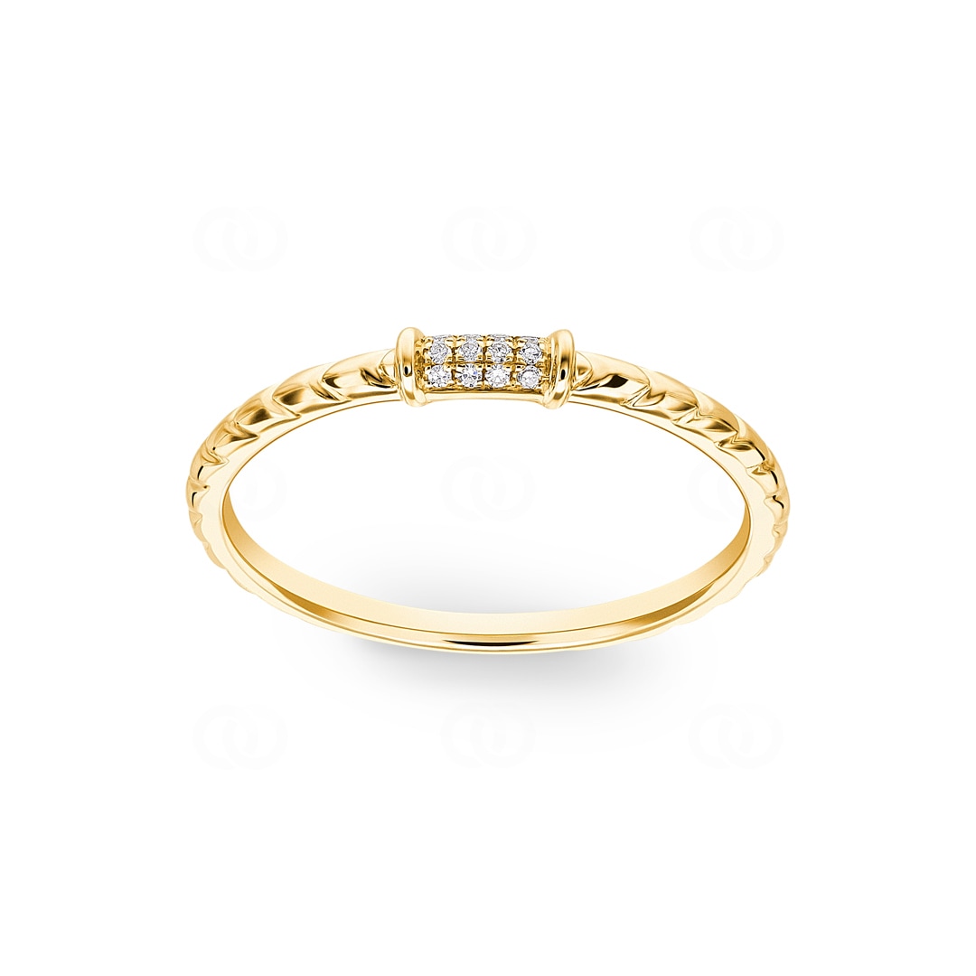 Ring 750/18 K Gelbgold mit Diamanten 0.03 ct H/si