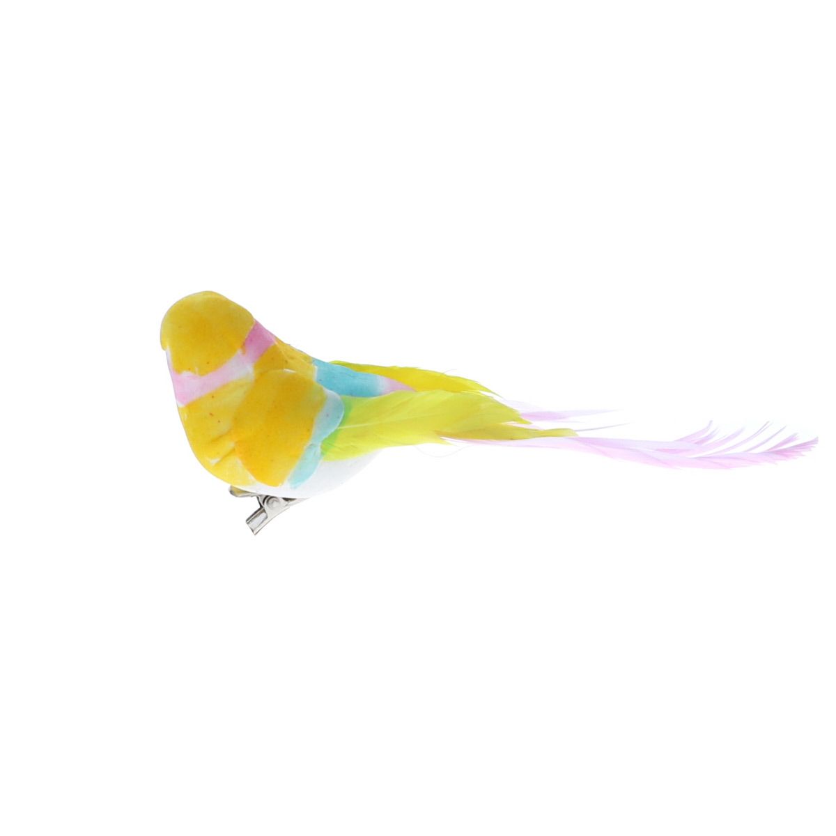 Oiseau à clipser jaune et rose Atelier jasmin