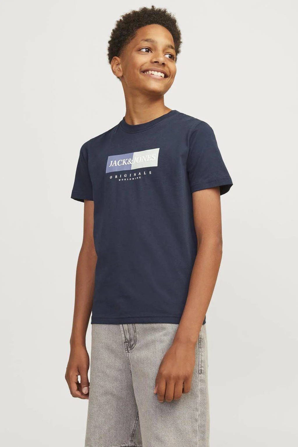 JACK & JONES T-shirt met printopdruk donkerblauw