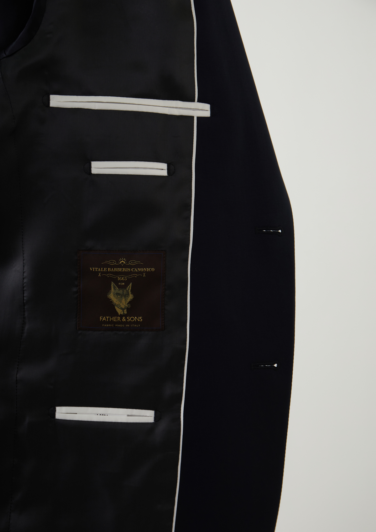 Costume 2 pièces Regular en laine Vitale Barberis Canonico unie bleu marine