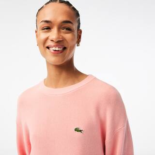 Pull col rond femme Lacoste en coton biologique Pullovers - Rose - Lacoste - Femme