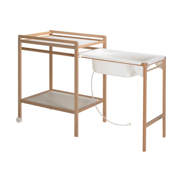 Babypark Exclusief Luiertafel Inclusief Badje - Naturel