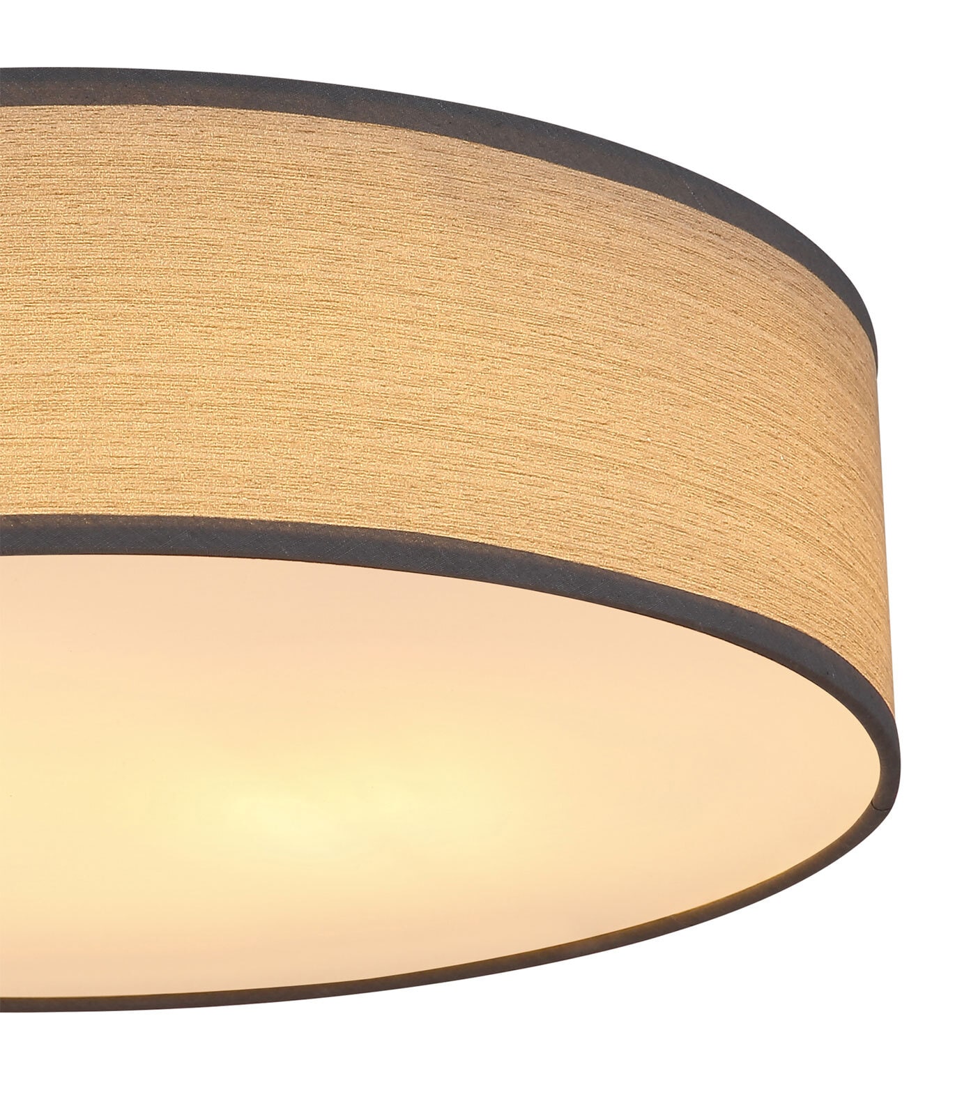 VARIOS Deckenlampe grau, weiß 15363G, D/H: 38 x 10 cm, Kunststoff santiniert, Metall