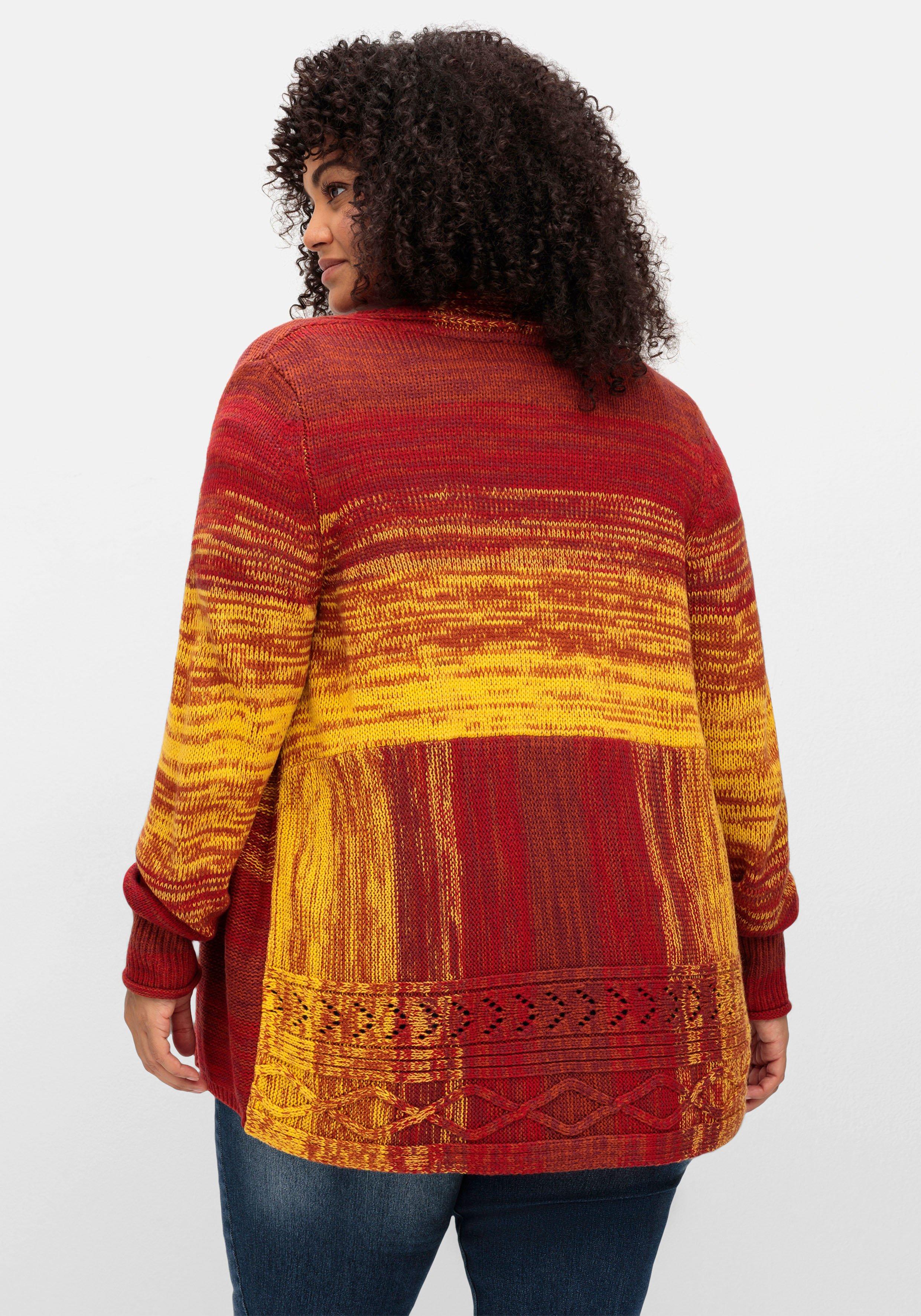 Strickjacke im Farbverlauf, mit Schalkragen