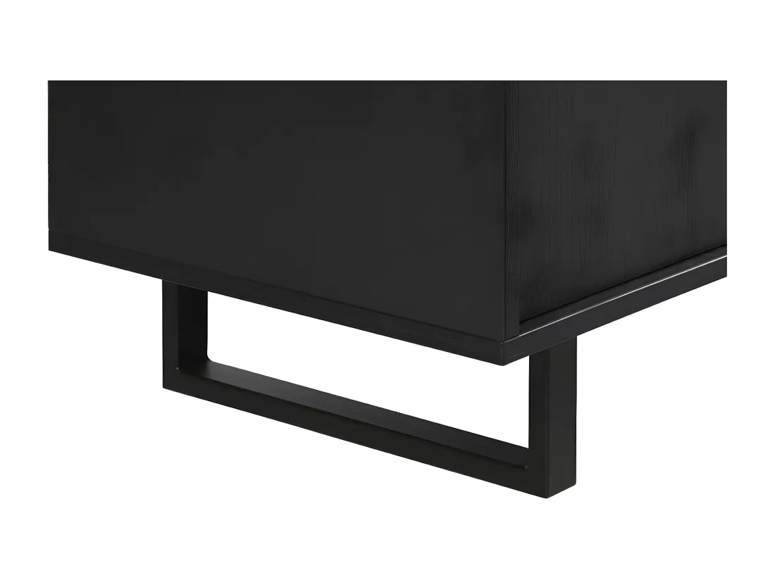 Meuble de rangement XL avec pieds en métal, coloris noir et chêne, collection LOFT, grande capacité de rangement