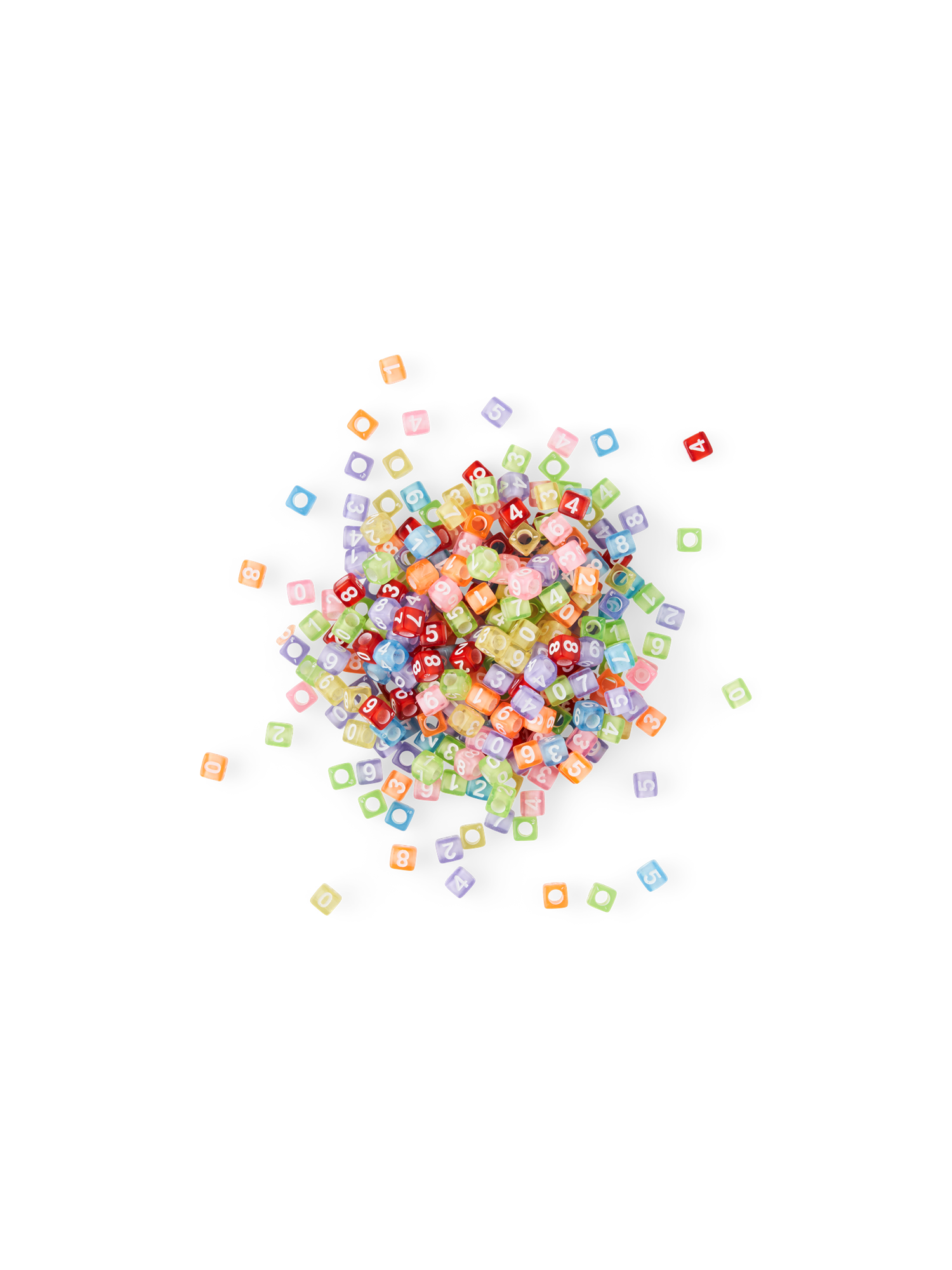 Perler med tal  | 40 g. | Multi
