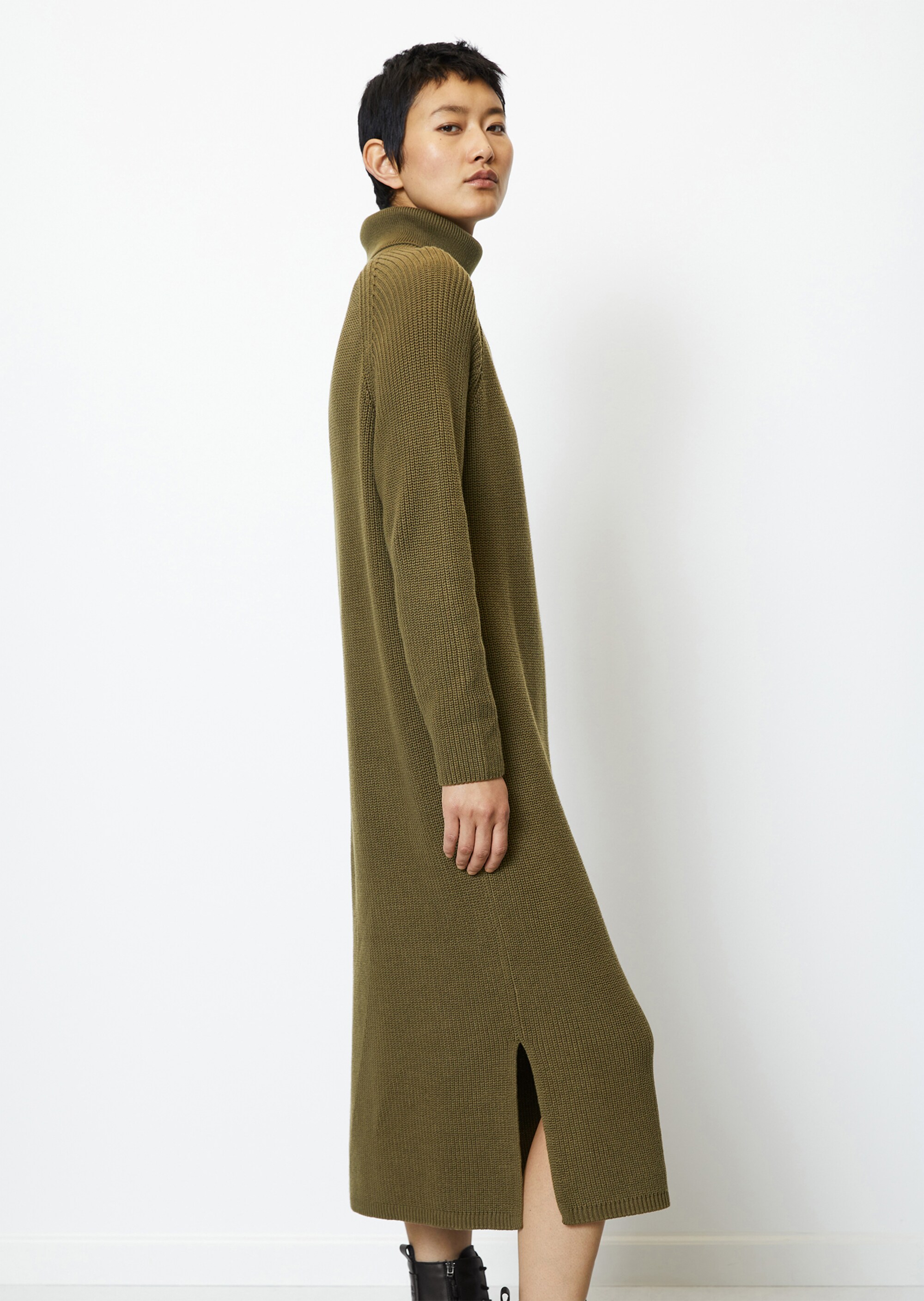 DfC Rollkragen-Strickkleid looseaus Organic Cotton-Garn