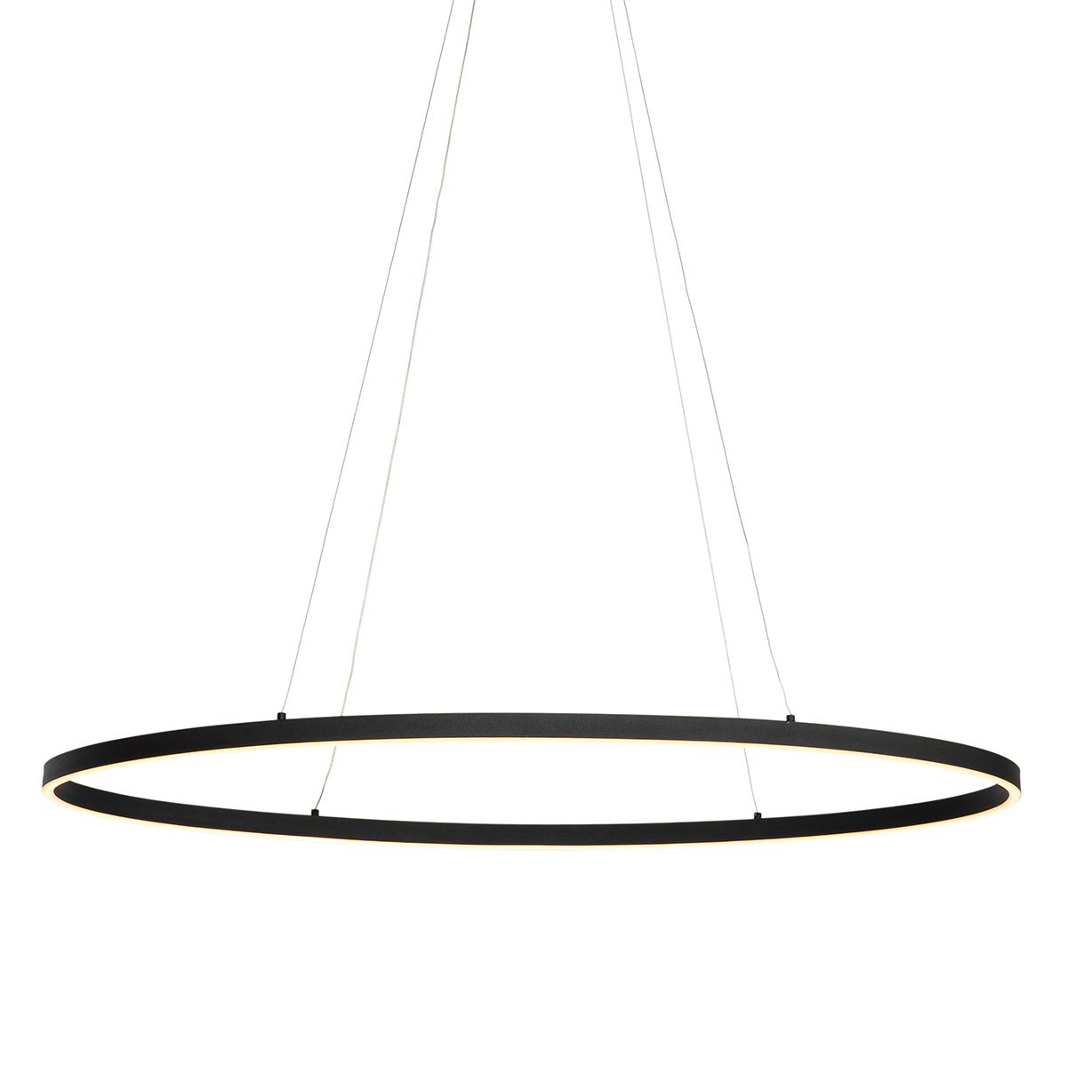 Design hanglamp zwart ovaal incl. LED 3-staps dimbaar - Ovallo