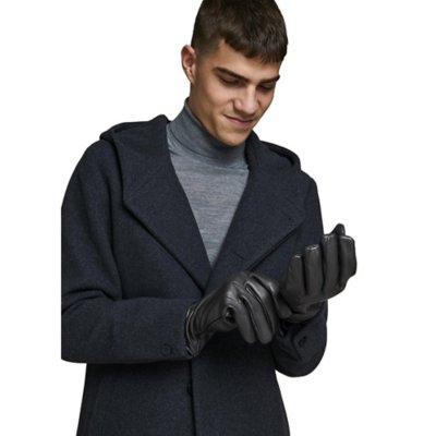 Gants homme Jacmontana Leather Sts NOIR JACK JONES