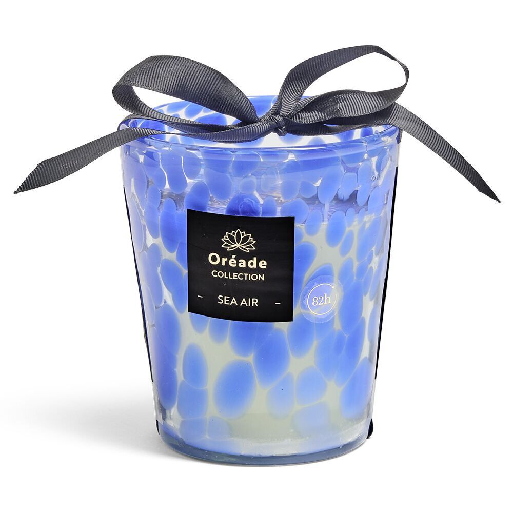 Bougie en verre soufflé Air Marin 82h Ø13xH16cm bleu