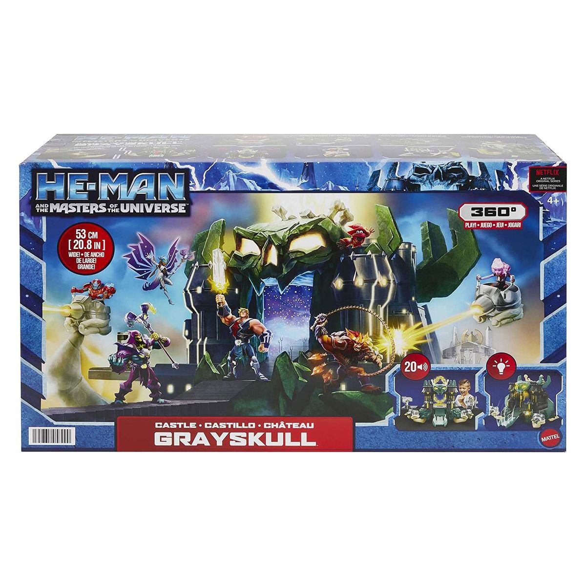 Mattel HGW39 - He-Man and The Masters of the Universe - Grayskull´s Castle, Spielset, Burg mit Zugbrücke, Licht- & Soundeffekte, (Animated Series)