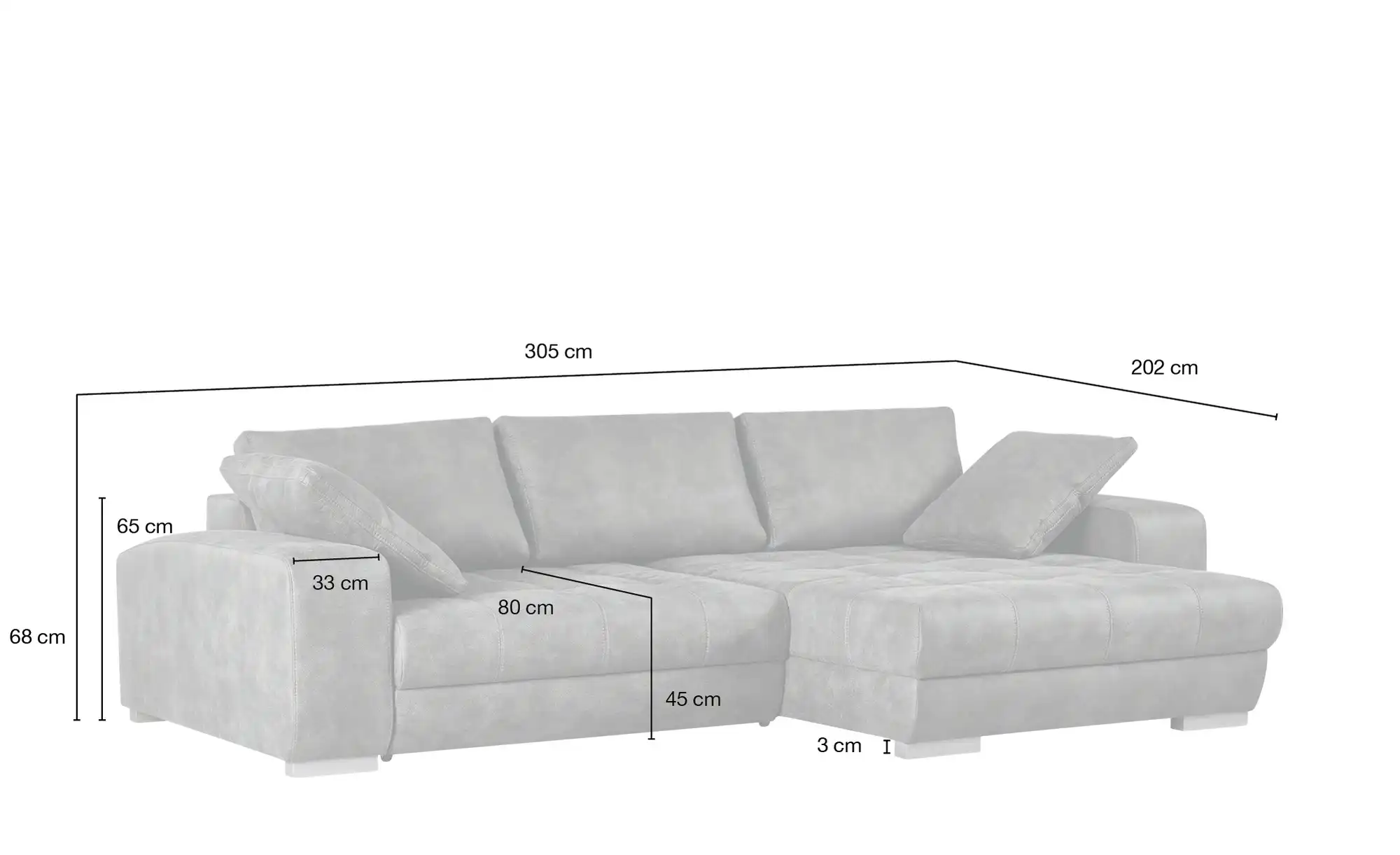 bobb Ecksofa dunkelbraun - Microfaser Caro