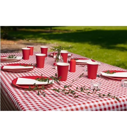(15er Set) Pappbecher Einweg Papier Becher Party Geschirr Tisch Deko (89115I) - Rot