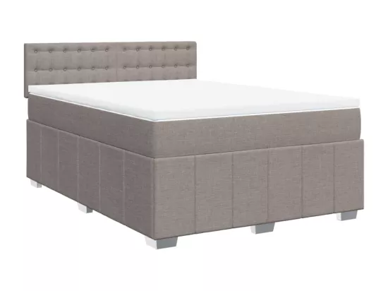 Sommier à lattes de lit avec matelas Taupe 140x190 cm Tissu