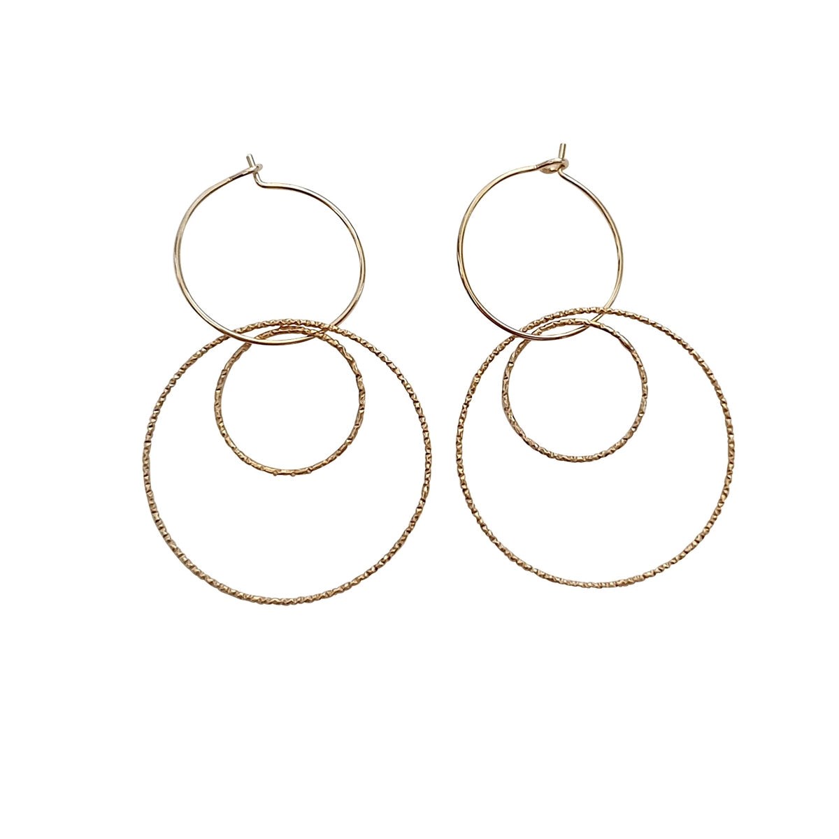 Boucles d'oreilles anneaux doré femme