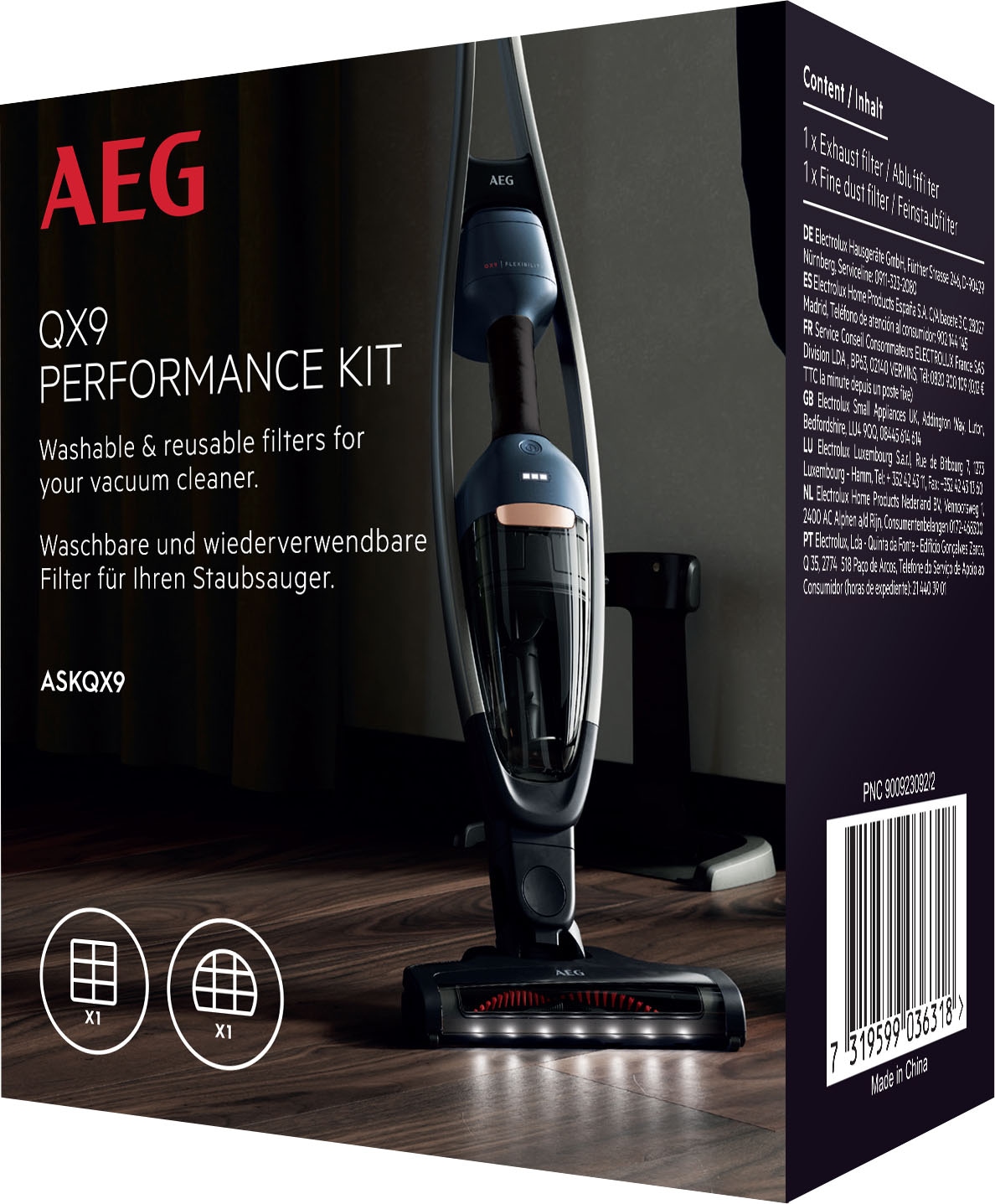 AEG Filter-Set »ASKQX9« 2 tlg. mit Vormotor- und E10 Hygienefilter