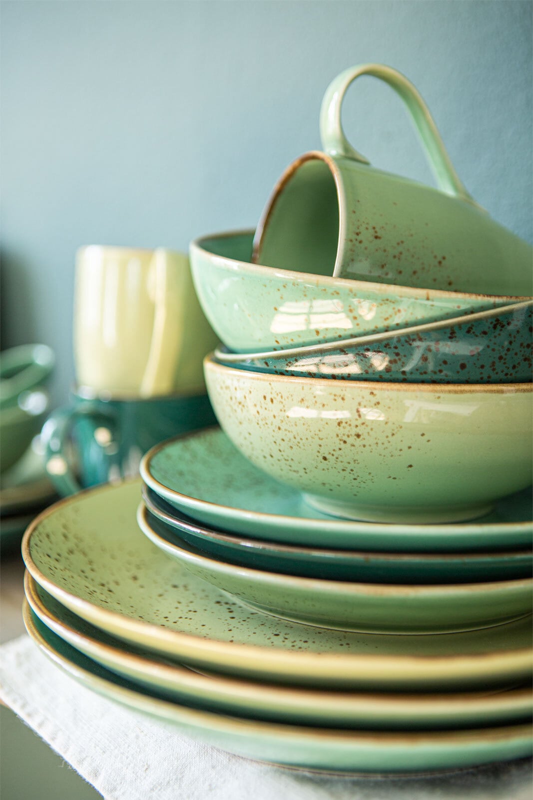 CreaTable Kombiservice NATURE COLLECTION GREEN LIFE 16-teilig grün