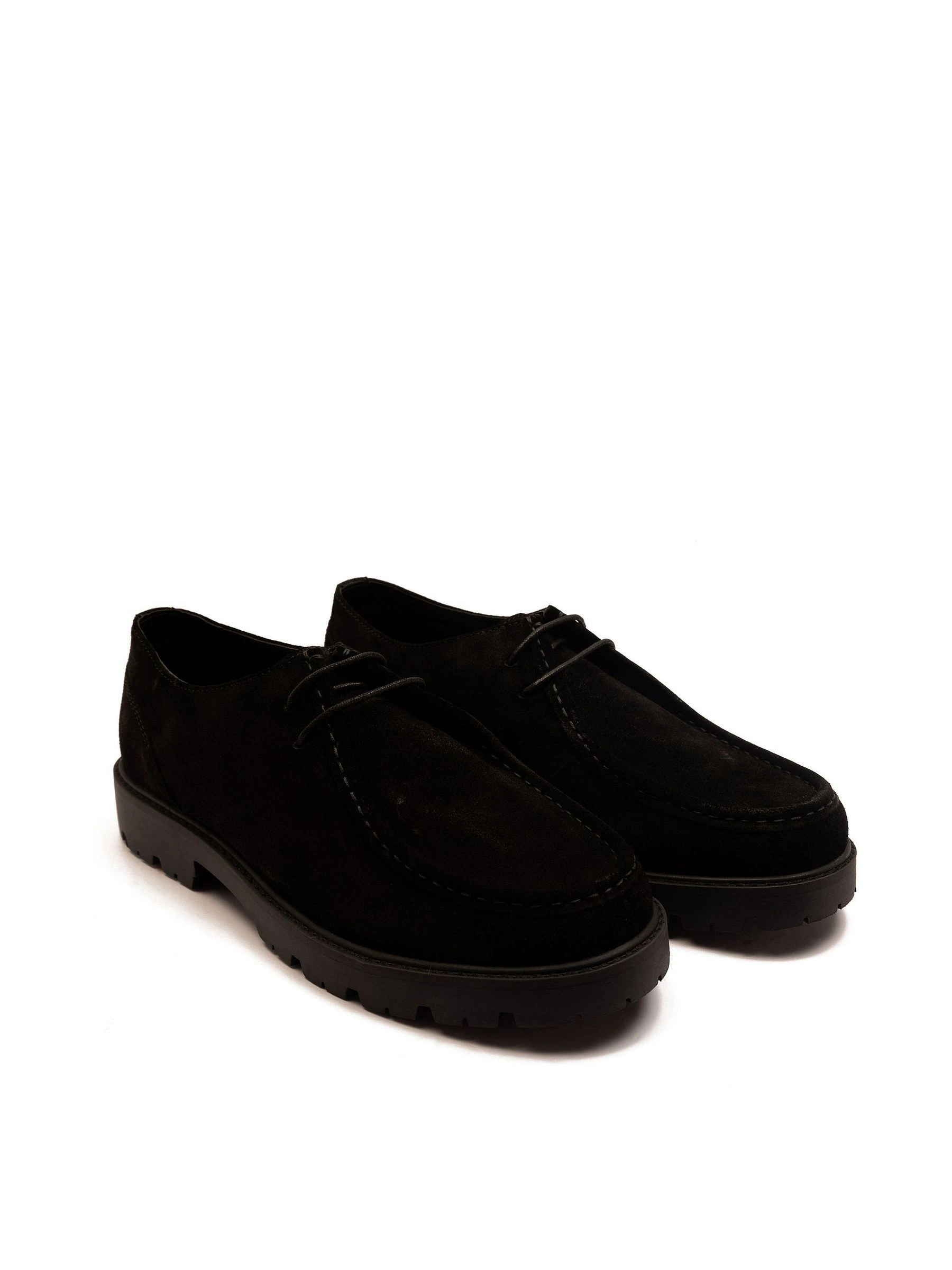 Zwart - Off The Hook Jovi Casual Lace-Up Suede Leather Boat Shoes