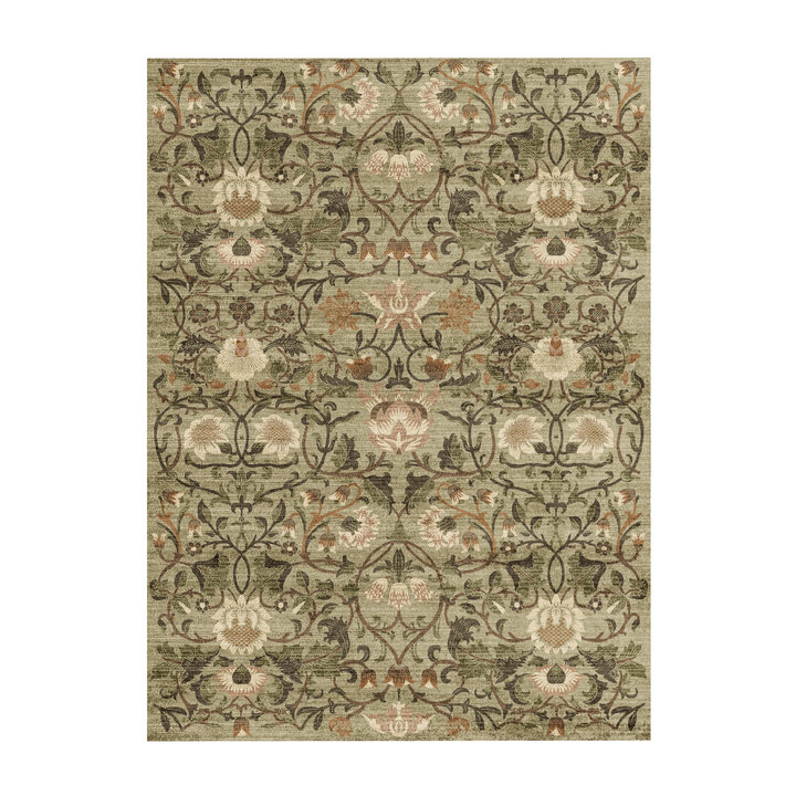 Vloerkleed bloemen - Rosie Groen | Vintage design