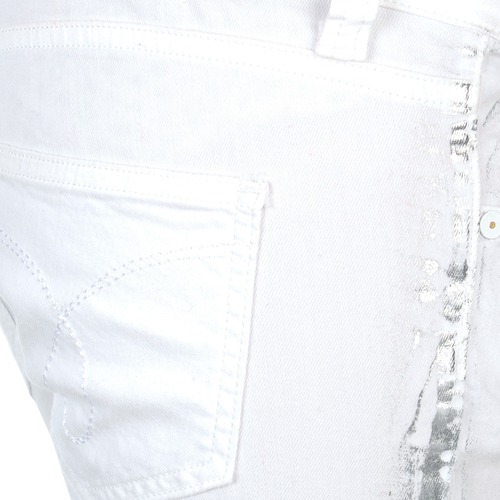 Calvin Klein Jeans - JEAN BLANC BORDURE ARGENTEE - Blanc