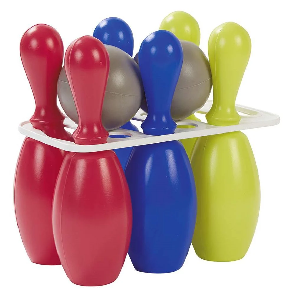 Quille en plastique pour bowling vert bleu rose x6
