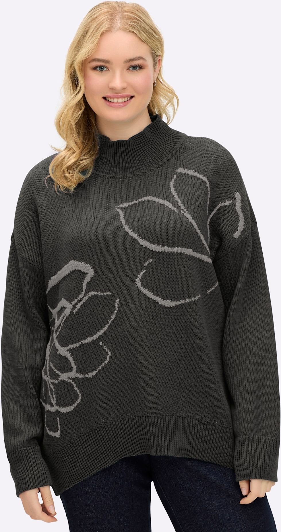 Sheego Stehkragenpullover »Pullover«