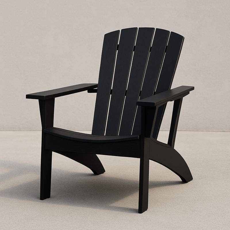 Adirondack Gartenstuhl Massivholz Schwarz