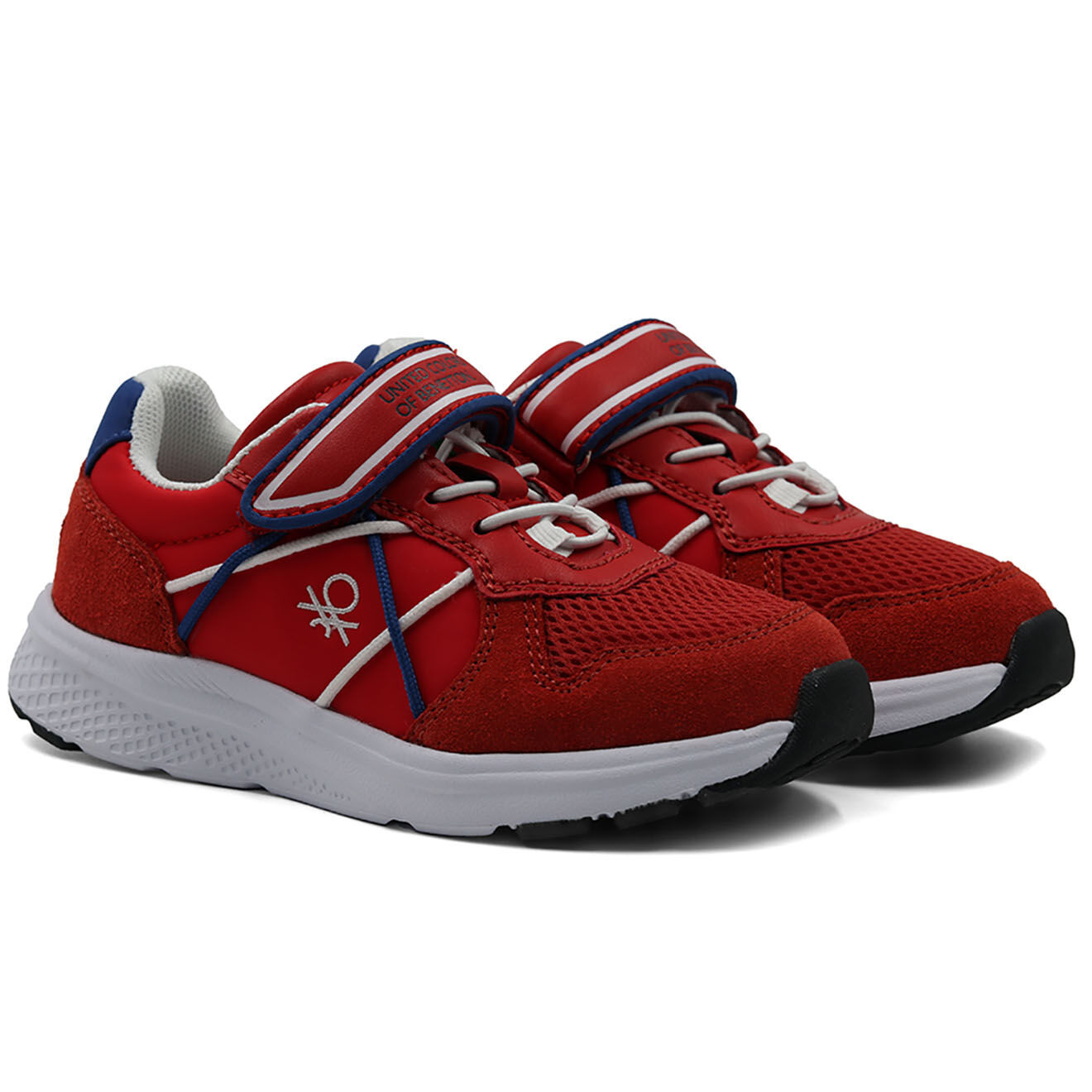 Benetton Baskets en Toile Ascent rouges