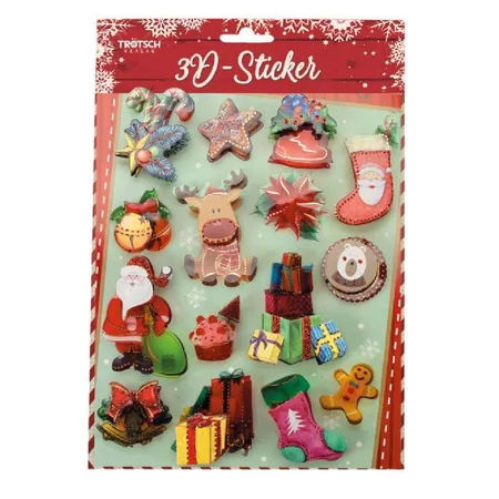 Trötsch 3D Sticker Weihnachten 19 x 27 cm, 2-fach sortiert
