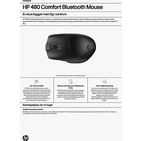 HP 480 Comfort trådløs bluetooth mus