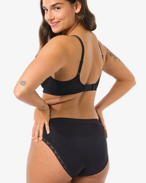 slip sans coutures femme noir