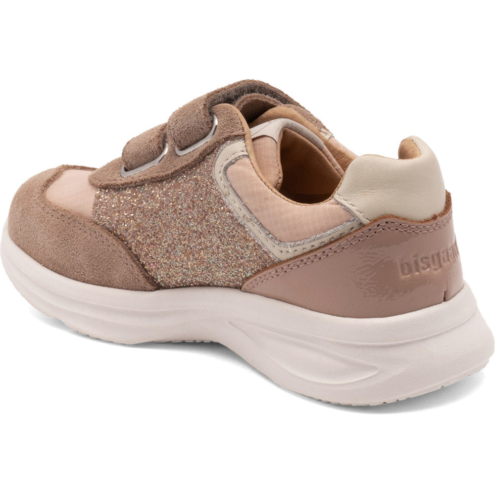 Køb Bisgaard Taupe Glitter Yuki Glitter Velcro Sko